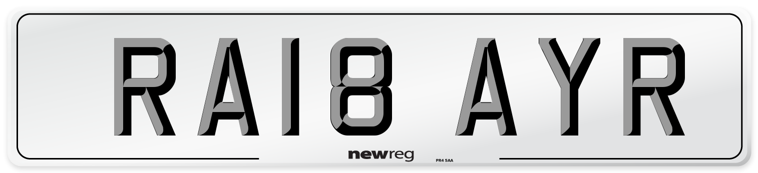 RA18 AYR Number Plate from New Reg